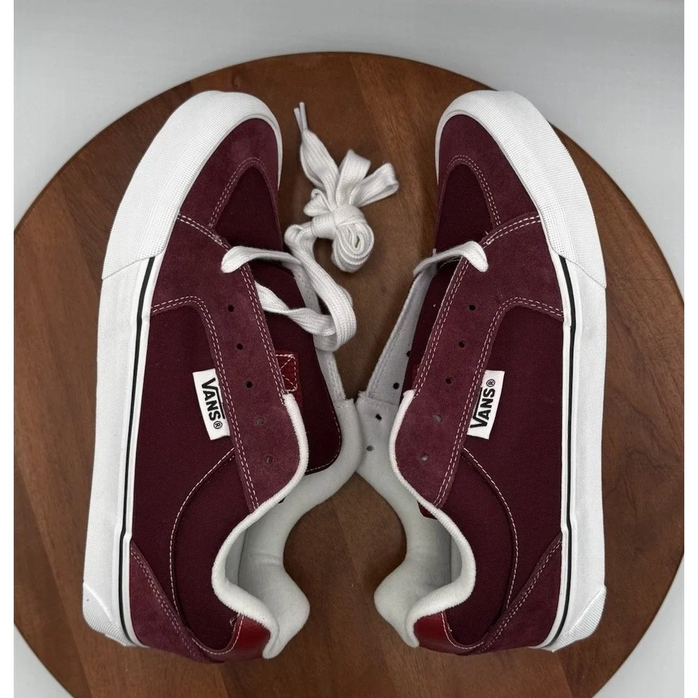 Vans Chukka Push Iconic Shoes Burgandy/White Fat Tongue Unisex Sz M/11.5 -‎ W/13